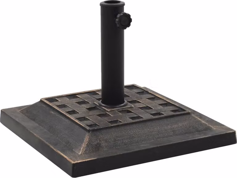 The Living Store Base quadrata per ombrellone 12 kg Resina poliuretanica color bronzo