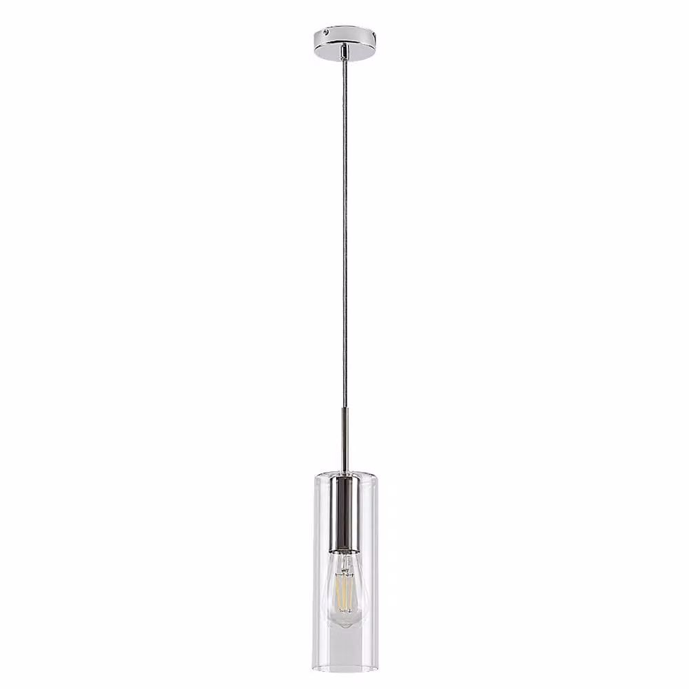 Rabalux 72048 Lampada a sospensione 1 spot Esta, E27, argento, rotonda, moderna, ø90mm