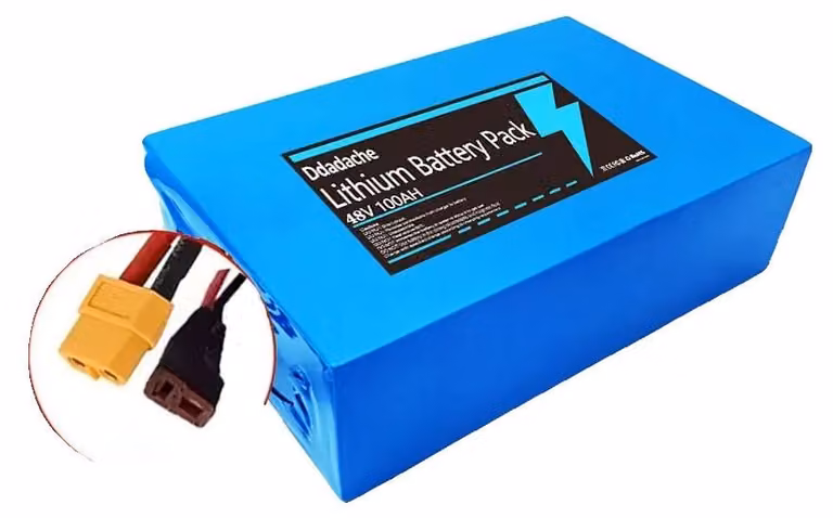 Batteria agli ioni di litio, 48V, capacità 100Ah, caricabatterie XT60-T