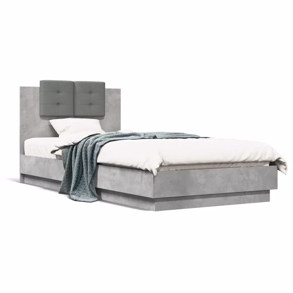 Testiera Giroletto vidaXL Grigio con Rivestimento in Tessuto e Legno Multistrato L/P/H: 100 x 200 x 84 cm – 2