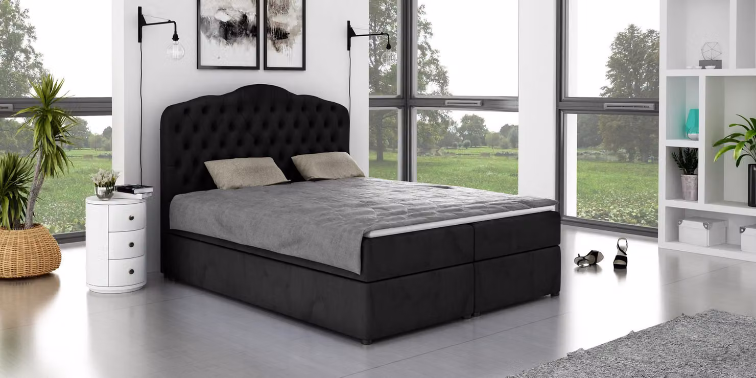 Designer Bett Chesterfield Hotel Betten Doppel Schlaf Zimmer Luxus 180x200