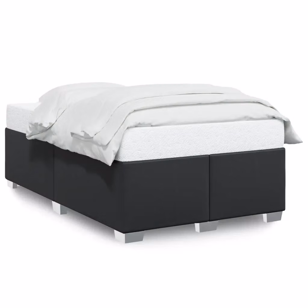 Giroletto vidaXL in similpelle nera con doghe in legno, L 120 x P 200 cm – 2