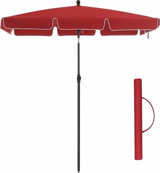 Ombrellone in metallo con protezione UV 2 m x 1,25 m - Protezione solare OPV - Filtraggio UV di altissima qualità - Asta in metallo con superficie verniciata a polvere
