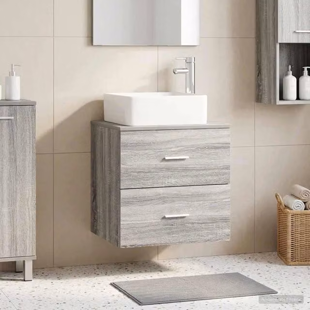 Mobile Lavabo da Parete Sonoma grigio 49,5 x 41 x 63 cm 890275
