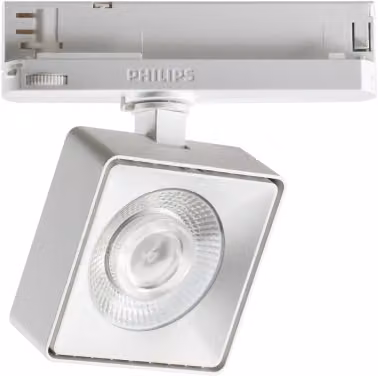 Sistema di illuminazione a binario Ideal-lux Pov Track Square Wh, faretti orientabili quadrati in metallo bianco con vetro trasparente e attacco GU10