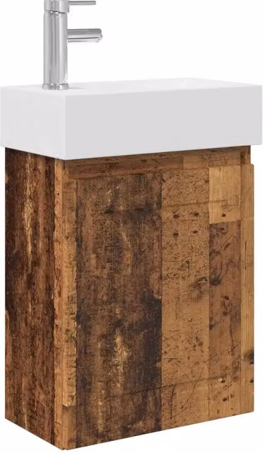 Mobile Bagno | Armadio da bagno con rubinetto Legno antico 45,5 x 22,5 x 84 cm