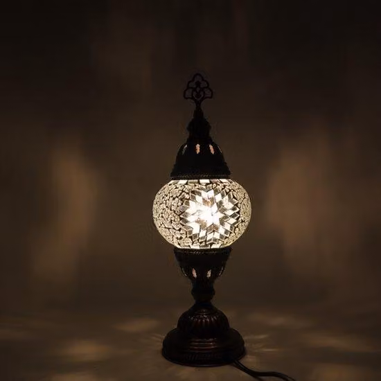 Lampada mosaico turca - Lampada da tavolo fatta a mano - Lampada orientale marocchina - Ø 12 cm, altezza 30 cm - Colorata e unica