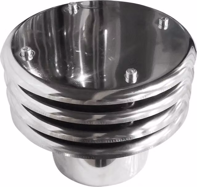 Terminale cappello lamellare per canna fumaria DN 300 Mbm in acciaio inox color argento