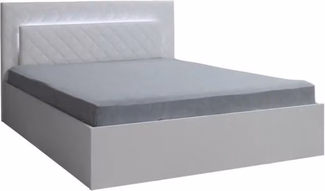 Letto matrimoniale PANAREA Meublorama con rete a doghe e struttura imbottita Bianco L: 180 cm, P: 200 cm, H: 207 cm