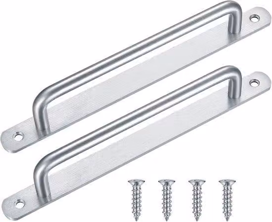 Set di 2 maniglie per porte scorrevoli Ibbenzoa®, acciaio inossidabile (304) resistente alla corrosione, 225 mm, rivestimento nero – maniglie robuste e piatte per porte scorrevoli in vetro e legno