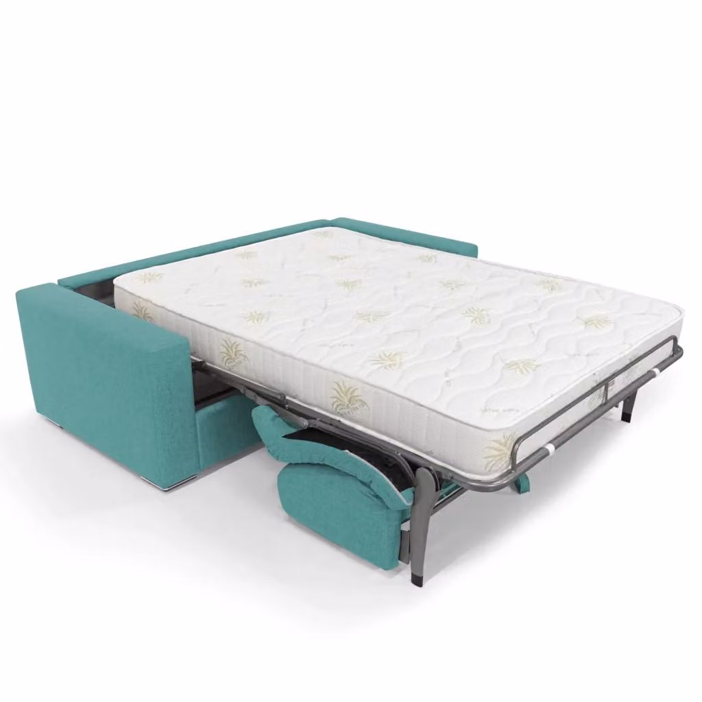 Divano letto Nixon Divani.Store Verde Acqua con materasso L/P/H: 200 x 140 x 20 cm – 2