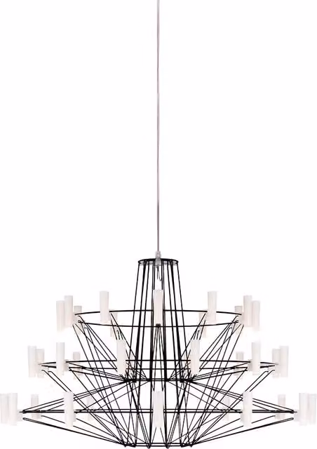 Lampada a sospensione Moooi Coppélia in metallo nero con tecnologia LED luce bianca calda e altezza regolabile