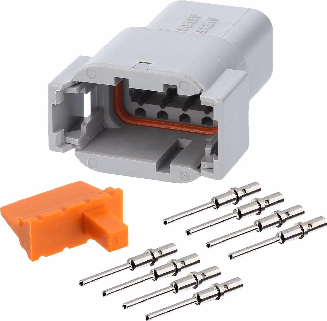 Amphenol AS-8SM 112 SET Connettore cavo serie ATM Pin, codifica A, 8 poli, connessione a crimpare Diametro isolamento 1,35 mm