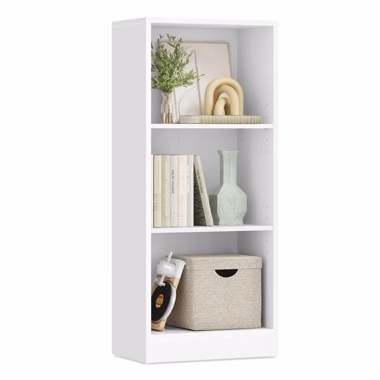 Libreria di Legno a 3 Ripiani Regolabili, 40 x 24 x 93 cm