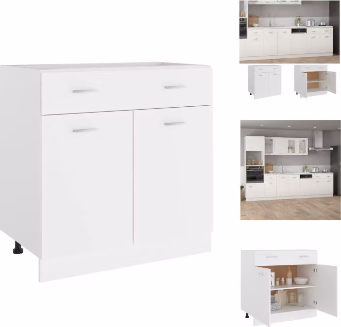 vidaXL Cassettiera bianca 80x46x81,5 cm materiale legno - Mobili da cucina