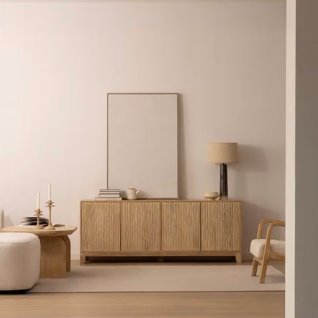 Credenza Zing Banak in legno massello di mango marrone per soggiorno e sala da pranzo