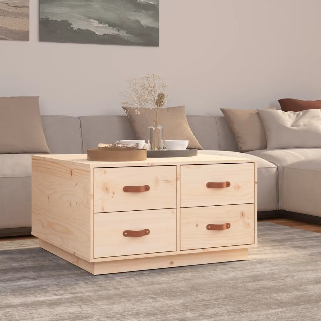 vidaXL Tavolino 80x80x45 cm in pino massiccio - Tavolino - Tavoli da caffè - Tavolino - Tavolino da divano