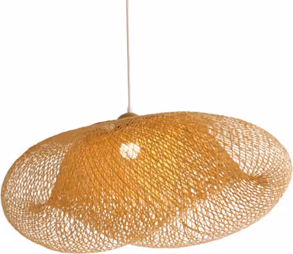 Fine Asianliving Bamboo Hanging Lamp Lampada a sospensione fatta a mano - Madelyn W60xD25xH38cm Lampada a sospensione Illuminazione Paralume in bambù Lampada intrecciata Illuminazione Rotan