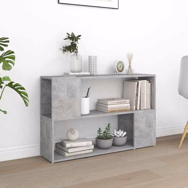Libreria moderna vidaXL in MDF Grigio opaco L: 100 cm, P: 24 cm, H: 63 cm