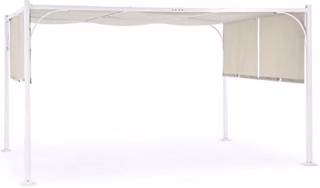 Gazebo Giardino 3x4 BIZZOTTO SLIDE Bianco-Tortora In Acciaio