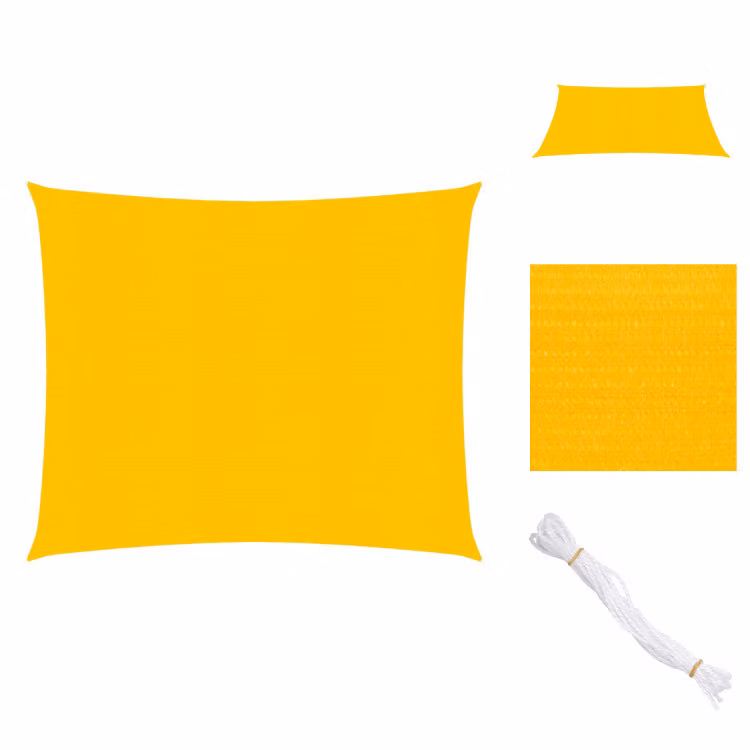 vidaXL Tenda da sole, 160 g/m², gialla, 3,6x3,6 m, HDPE - Ombrelloni e protezioni solari