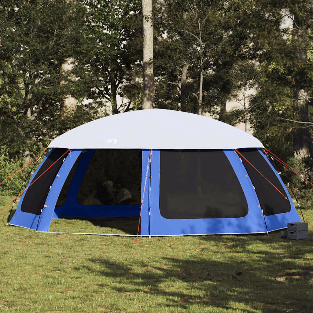 Tenda da piscina vidaXL con patta rimovibile e pareti in rete, blu, L: 690 cm x P: 690 cm