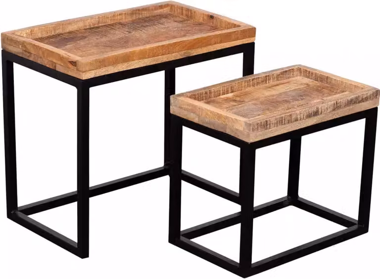 Set di 2 tavolini Lecce mango natural