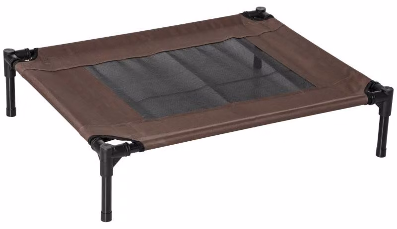 Letto rialzato per cani – cuccia pieghevole | Colore: marrone + nero | Dimensioni: 61x76x18 cm