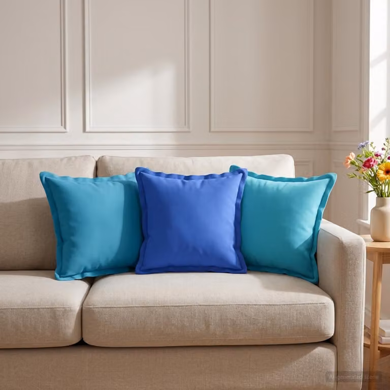 Set di 2 federe vidaXL HOUTEN blu, poliestere, 40 x 40 cm