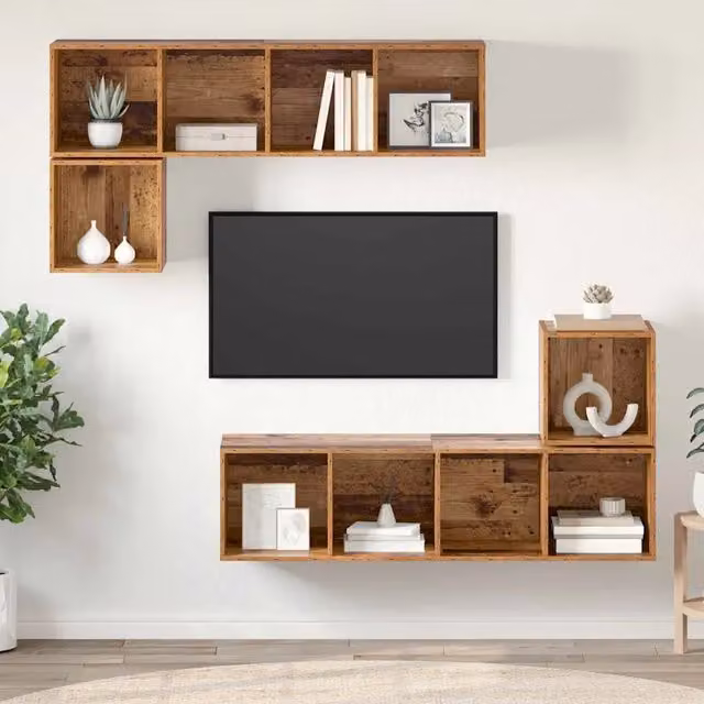 Set mobile TV 4 pz Legno vecchio Legno ingegnerizzato 3393126