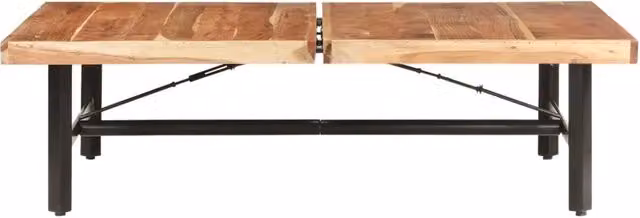 Tavolino da salotto rettangolare estensibile vidaXL in legno di acacia e metallo marrone L: 90 cm, P: 42 cm, H: 142 cm