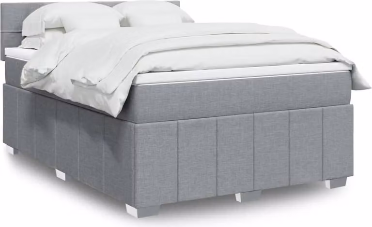 Maison Exclusive - Giroletto a Molle con Materasso Grigio Chiaro 160x200cm Tessuto