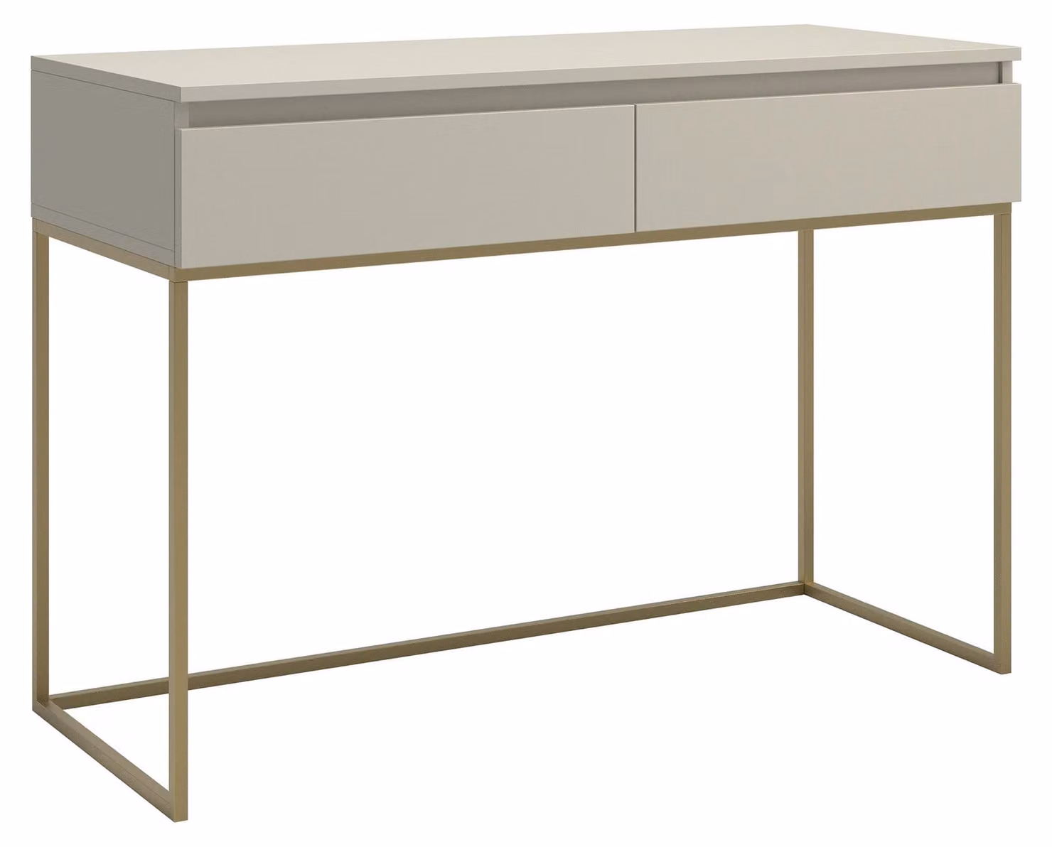Selsey Bemmi - Tavolino da toilette Desk, grigio beige con struttura in metallo dorato, 120 cm