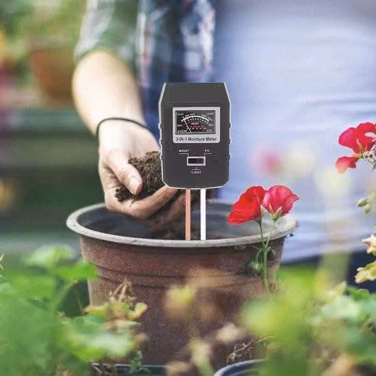 Analizzatore del terreno 3 in 1 - Attrezzo da giardino multifunzionale - Misura del pH, dell'umidità del terreno e sensore di luce - Prodotto per la cura del giardino - Per giardino, agricoltura e cura del prato - Per uso interno ed esterno.