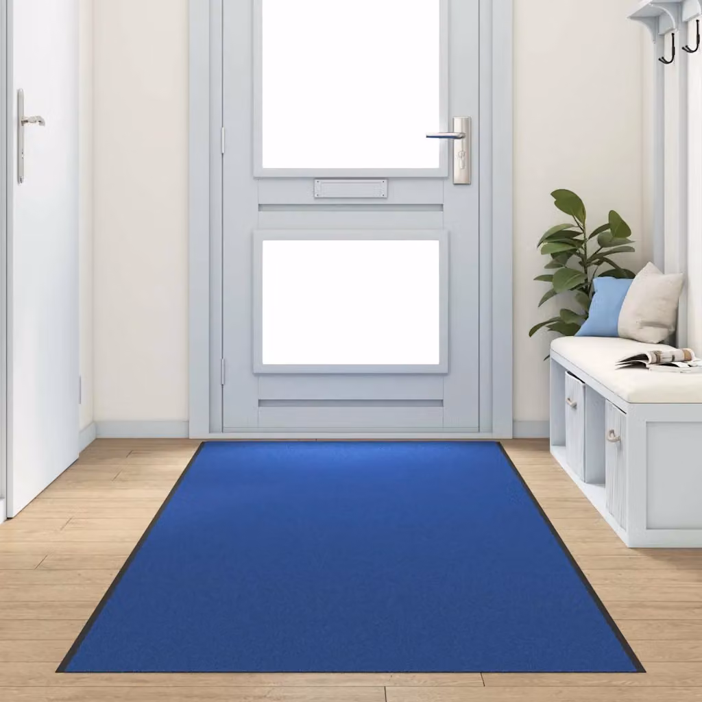 Tappetino moderno vidaXL blu e nero in poliammide e PVC, L: 350 cm, P: 120 cm