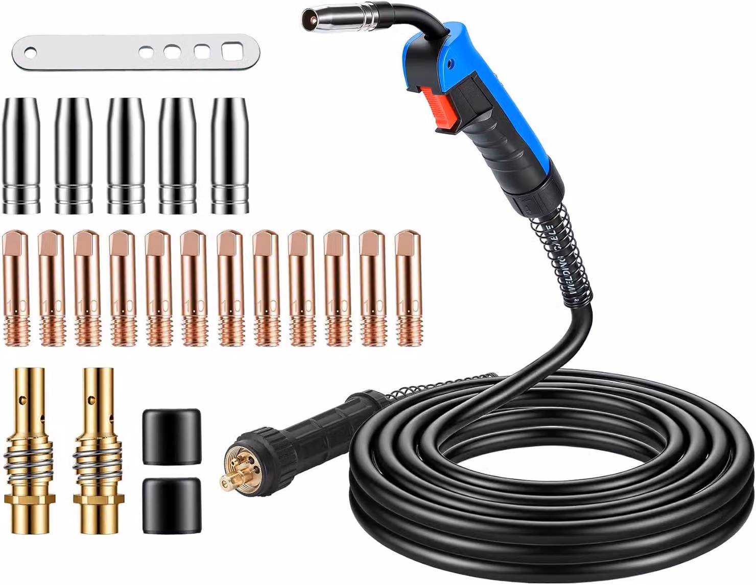 Torcia per saldatura MIG/MAG MB15AK, 5 metri, 180 A, set da 22 pezzi, per saldatura con gas CO₂
