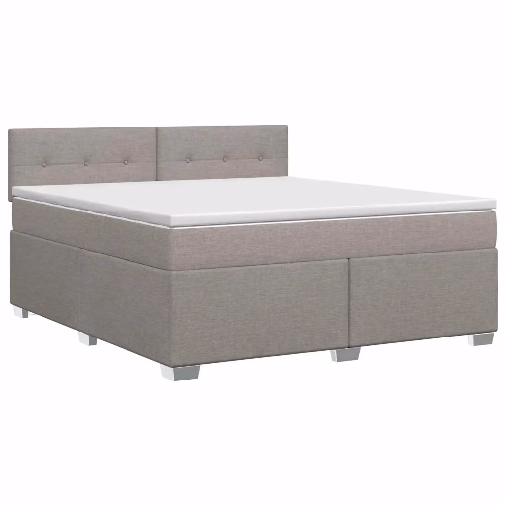 Letto box spring con materasso ibrido vidaXL in tessuto Tortora L/P: 160 x 200 cm – 2