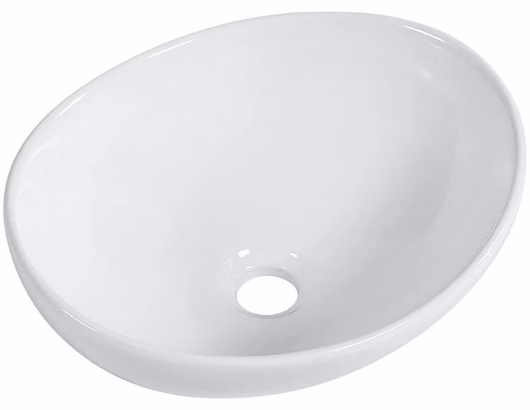CERANO - Lavabo in Vetroceramica Giorgio - da appoggio - bianco lucido - 41x33 cm