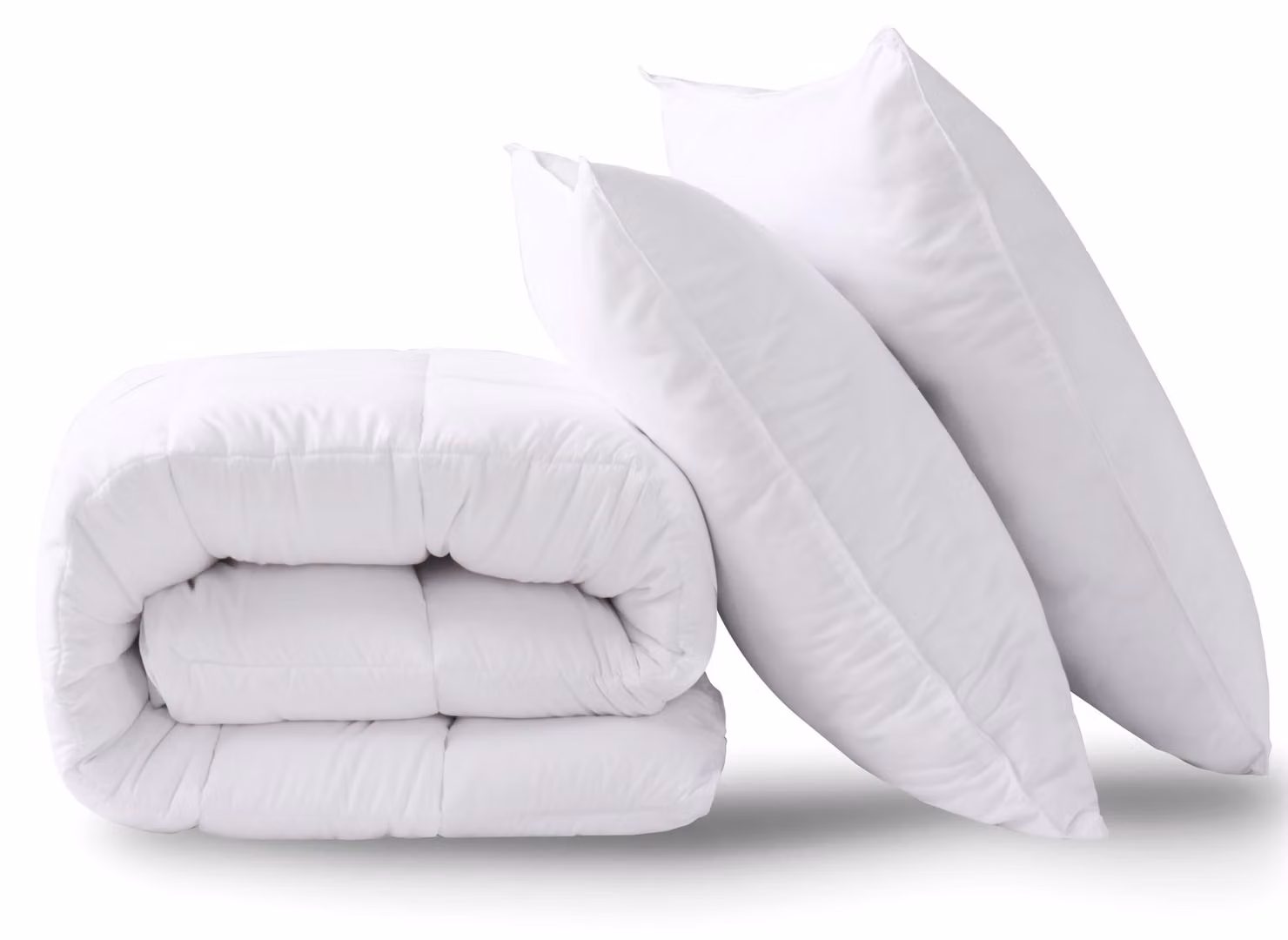 Trapunta per tutte le stagioni, 155x220 cm, con cuscini 80x80 cm, in microfibra, colore bianco