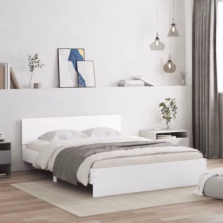 Giroletto con Testiera vidaXL Bianco L/P/H: 140 x 190 x 70 cm
