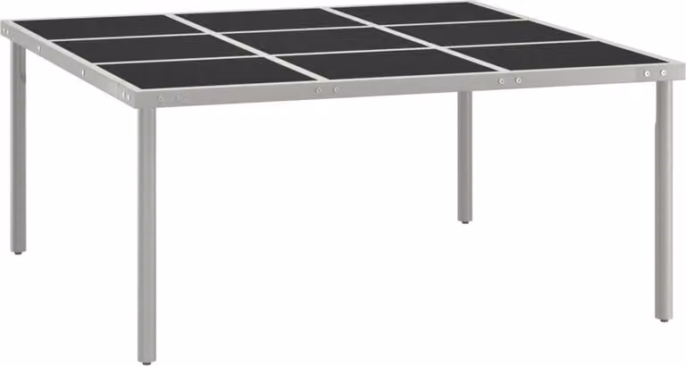 Tavolo da pranzo da giardino 170x170x74,5 cm in vetro e acciaio The Living Store