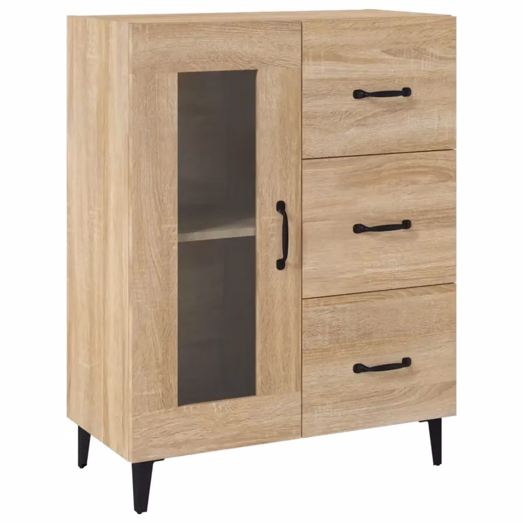 Credenza Buffet Armadio da Cucina Design Mania in Legno Multistrato Rovere Sonoma Marrone L: 69,5 cm, P: 34 cm, H: 90 cm – 2