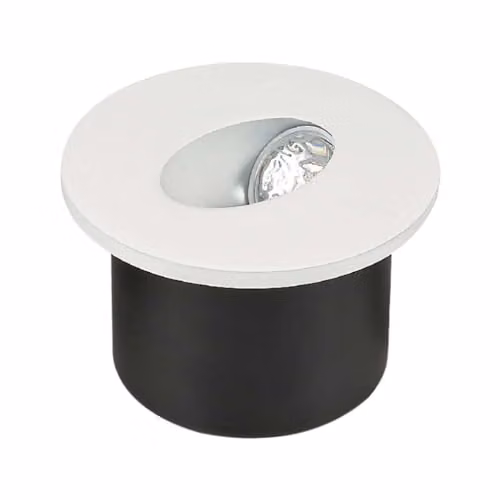Faretto LED Segnapasso Rotondo Montaggio a Incasso 3W Colore Bianco 3000K IP20