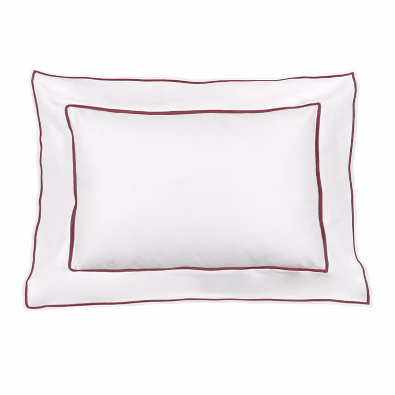ISOLA Coppia federe - Taglia: 50x80,Colore: ISOLA - BIANCO + BURGUNDY