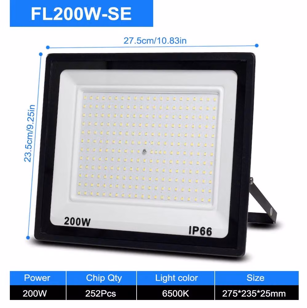 Fari a LED per illuminazione esterna - 200W - Proiettore esterno da 200W - LED SMD 2835 - Angolo di illuminazione ampio a 180° - Grado di protezione IP66 (resistente all'acqua) - Corpo in alluminio - 220 V AC