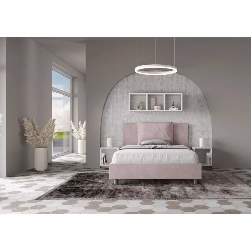Letto imbottito Antea Ityhome in microfibra con rete, L: 130 cm, P: 210 cm, H: 145 cm – 2