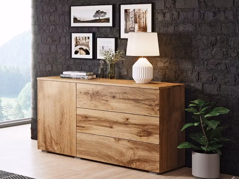 Cassettiera combinata moderna MERISA 110 - rovere wotan