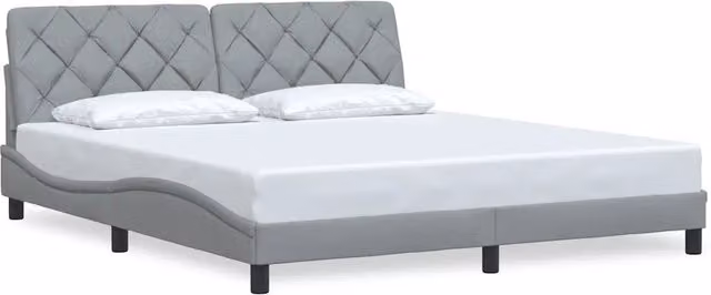 Letto matrimoniale | Letto per adulti | Giroletto senza Materasso Grigio Chiaro 180x200 cm Tessuto