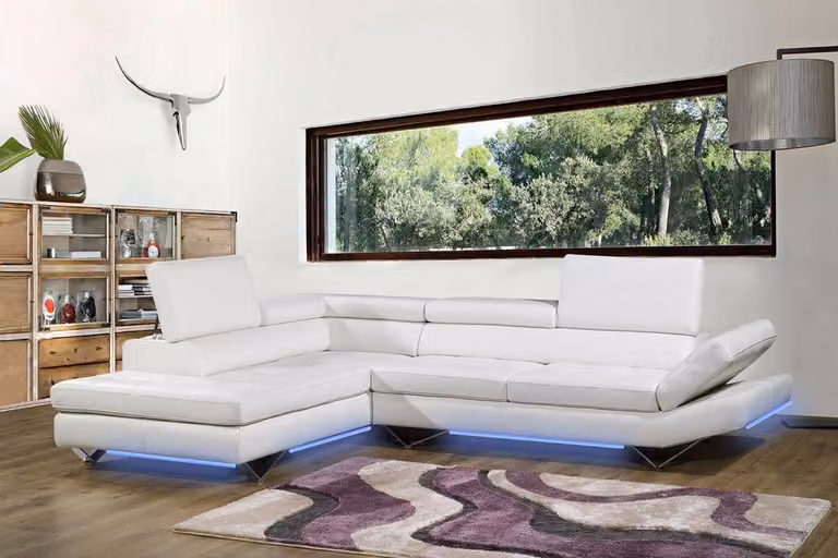 Multifunktions Ecksofa Couch Polster Eckgarnitur Leder Sofa Sofas Couchen Ecke
