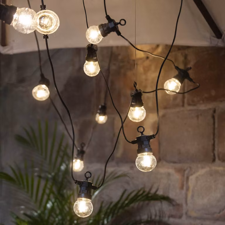 STAR TRADING Catena luminosa LED Small Circus Filament, Nero, Plastica